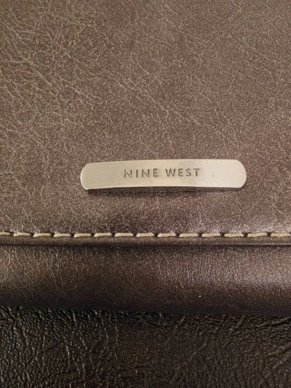 Vintage Nine West Brown Faux Leather Tri Fold Ladies Wallet